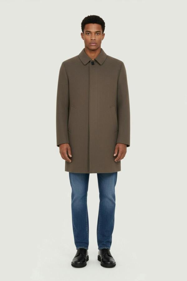Harry Brown London Harold Plain Faux Wool Overcoat