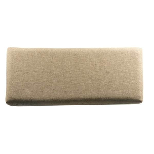 Luxury Living Chelsea Storage Ottoman Bench - Tan/Brass Upholstered with flip lid