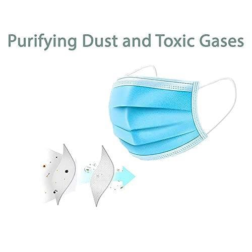 KAV 100 Pack Protective Disposable Face Masks 3-Ply, 3 Layers Facial Cover with Elastic Ear Loops, Comfortable for Regular Use, Home, Office Type II R