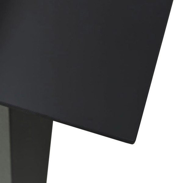 Berkfield Garden Dining Table Black 80x80x74 cm Steel and Glass