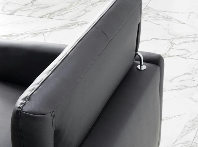 Angel Cerdá Black leather sofa 6058/6059