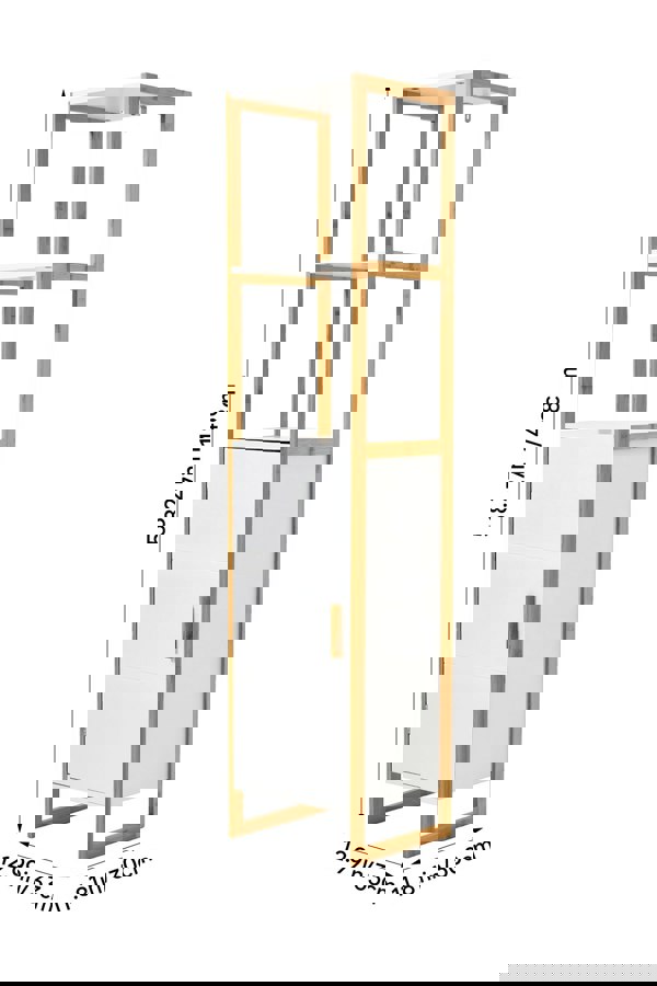 Living and Home 4-Tier Single-door Tall Bathroom Storage Cabinet