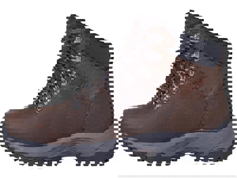 Karrimor Mendip 4 Womens Waterproof Hiking Trekking Ankle Boots, brown leather outdoor footwear with sturdy construction and rugged sole for hiking and trekking.