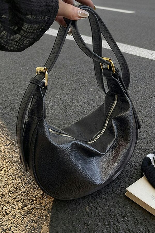 XY LONDON Crescent Shape Shoulder Bag With Crossbody Strap