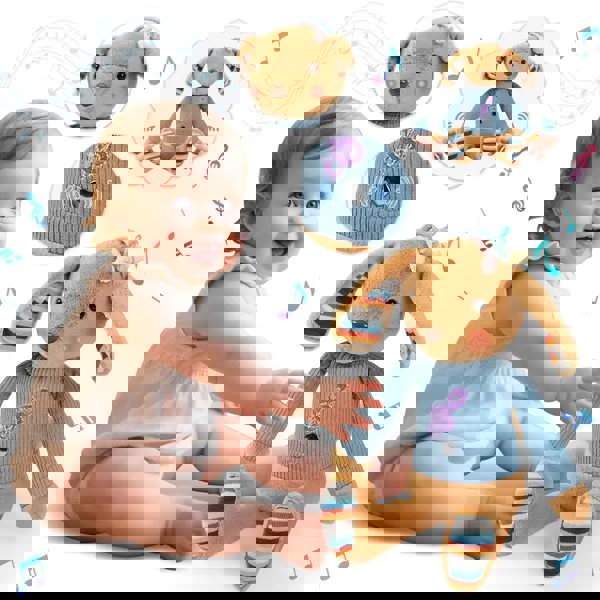 deAO Toys Interactive Baby Musical Plush Toy- Touch Sensor Stuffed Animal with Songs