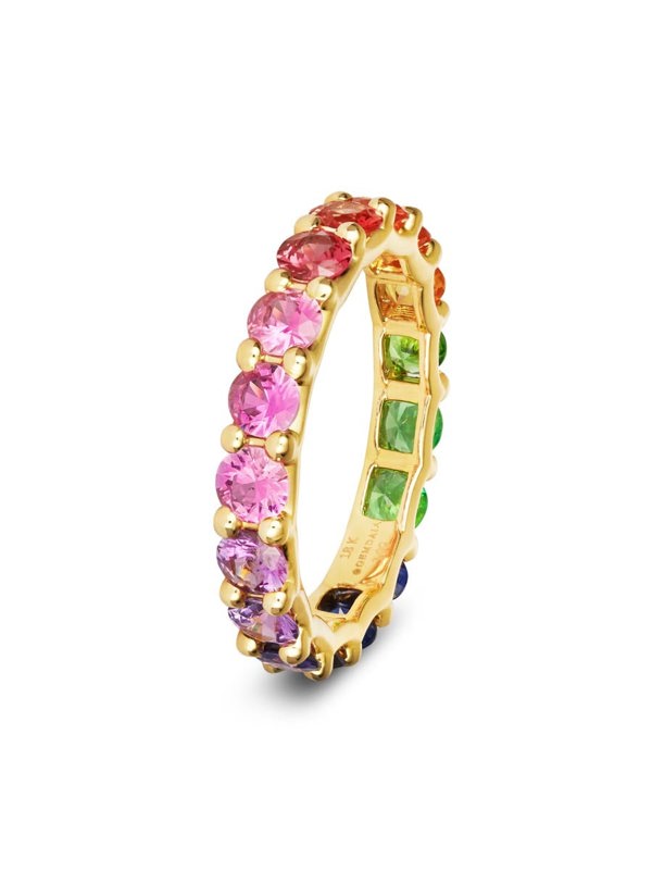 Gemdaia Rainbow Sapphire Eternity Ring - Chunky Gradient