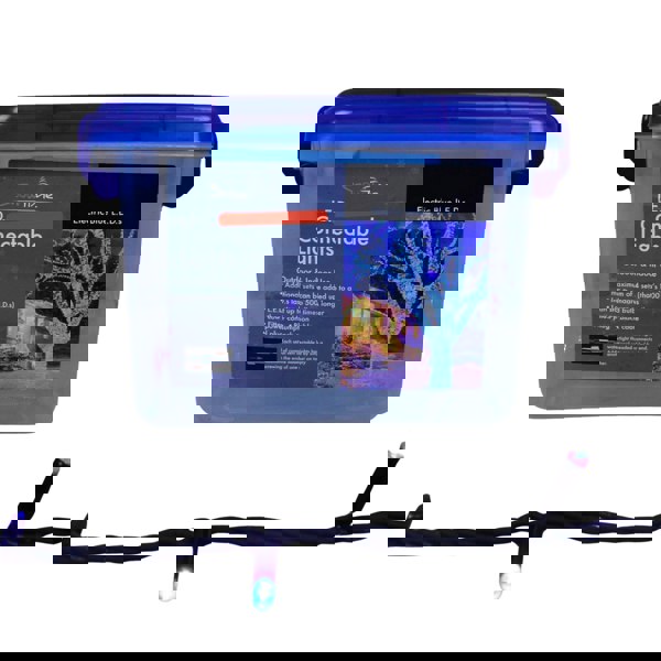 Samuel Alexander 300 Electric Blue LED Super-Long 29.9m Connectable Lights on a Black Cable