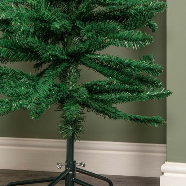 Samuel Alexander 8ft (2.4m) Green Artificial Pencil Christmas Tree With Green Metal Stand and 460 Tips