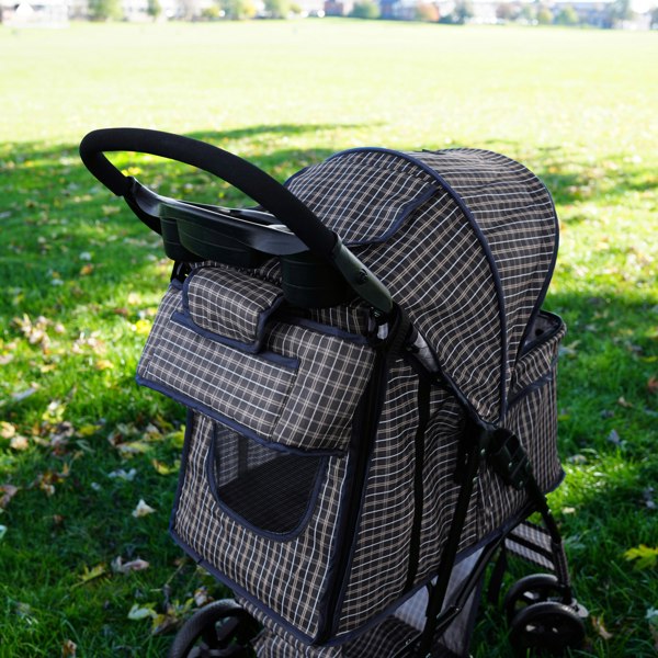 Monstershop Pet Stroller Caddy Bag - Blue Tartan