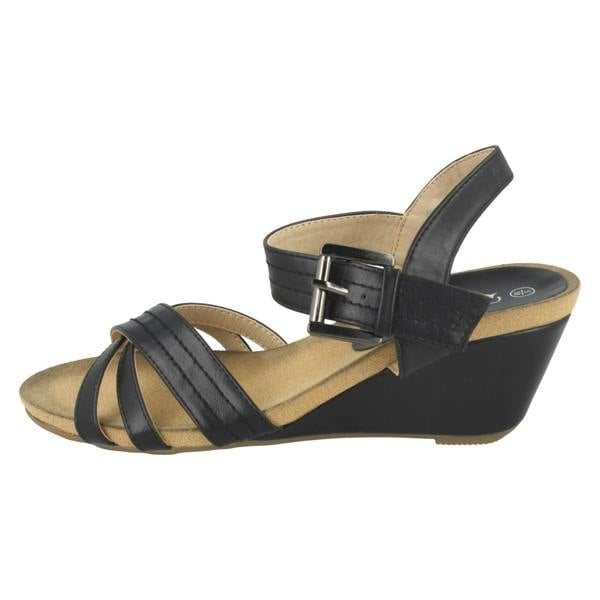 Eaze Ladies Eaze High Wedge Ankle Sandals