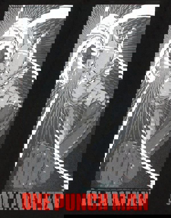 One Punch Man Mens Black Saitama Short Sleeved T-Shirt