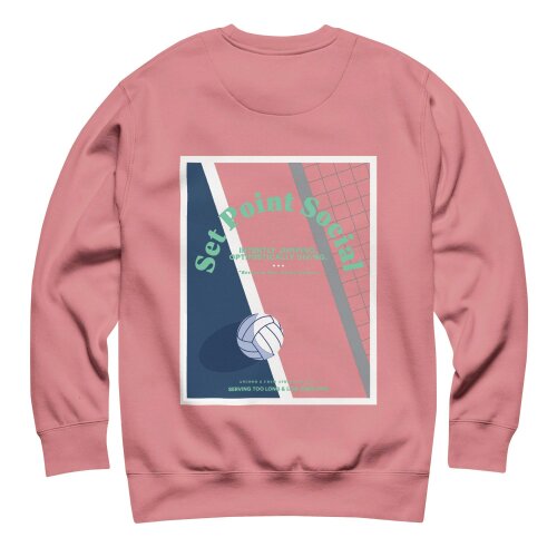 Anchor & Crew Set Point Social Volleyball Club League Organic Cotton Sweatshirt - Rose Pink