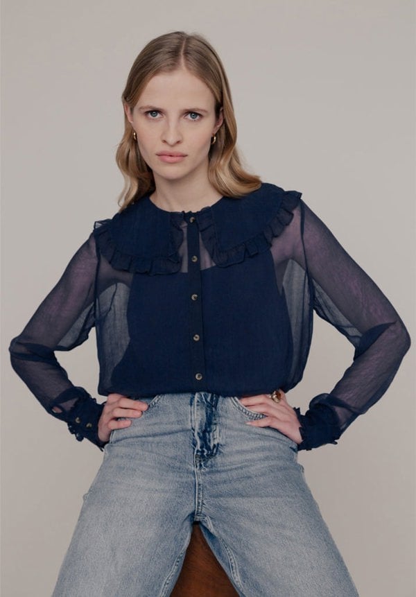 Julie Blouse in Navy
