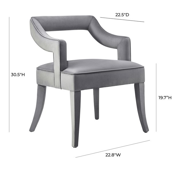 Furniture Edit Tiffany Grey Velvet Dining Chair