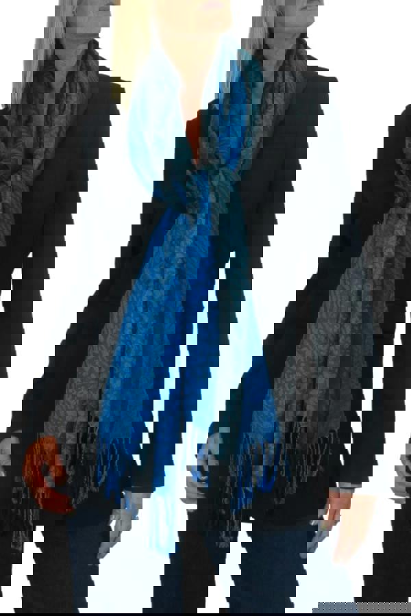 Paulo Due Block Stripe Animal Print Scarf