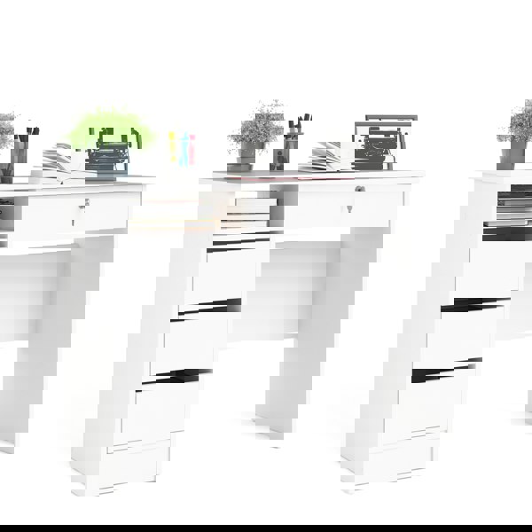 Furniture To Go Function Plus Desk (3+1) Handle Free Drawer in White