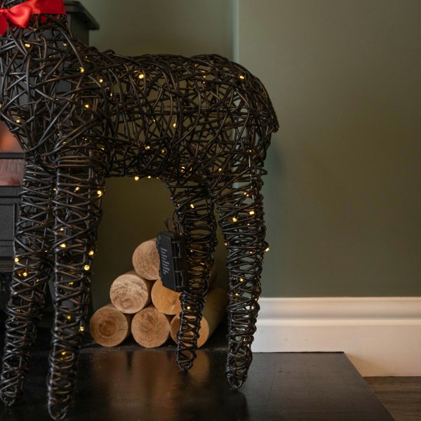 Samuel Alexander 90cm Battery Operated Light up Brown Christmas Reindeer with 100 Warm White LEDs
