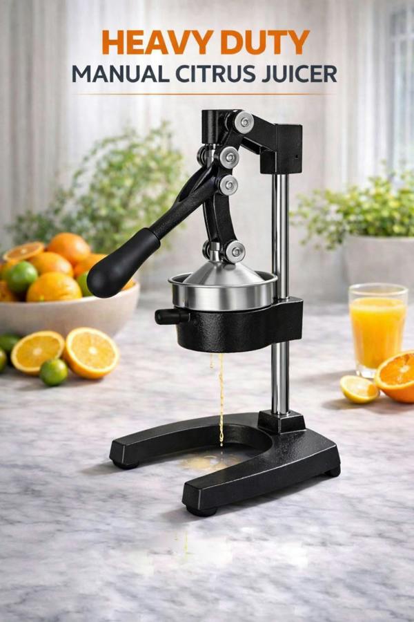 Dyzi Heavy Duty Manual Citrus Juicer Press Cast Iron Lemon Squeezer Black