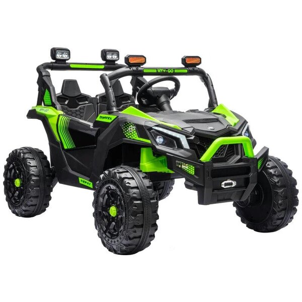 24V 2 Seater Ride On Truck Car for Big Kids with Remote Control, Dual Motors, 4-Wheel Suspension for Ages 3-8, Green