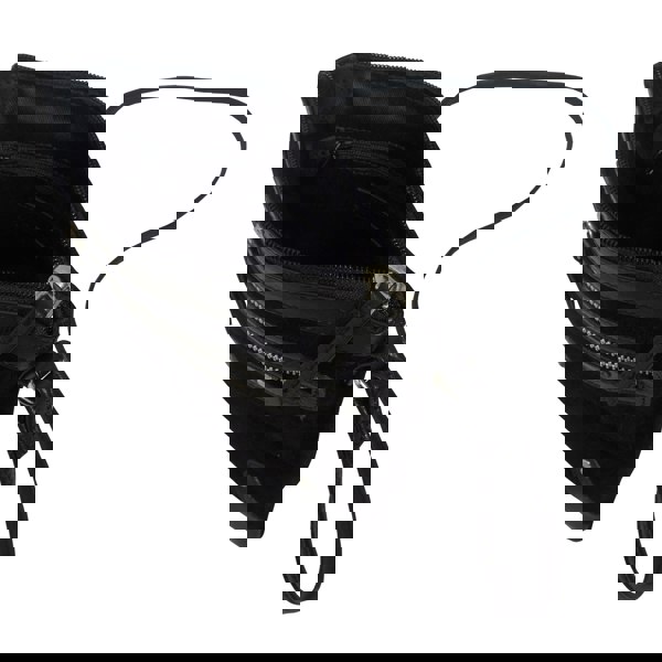 Assots London 'JANET' Black Real Leather Crossbody Sling Bag