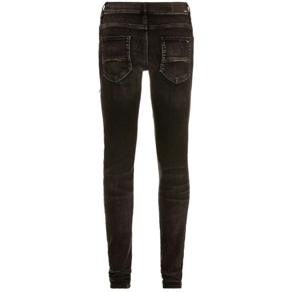 Amiri Leather Camo MX1 Aged Jeans - Black