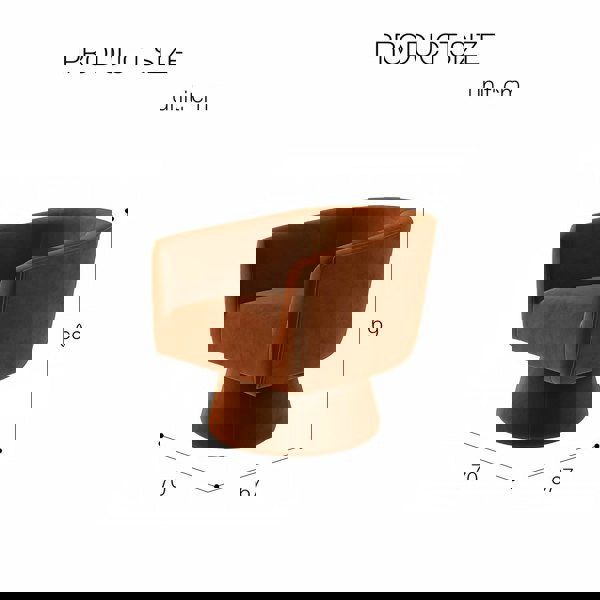 Rit Concept Tavares Swivel Armchair, Lounge Chair, Velvet