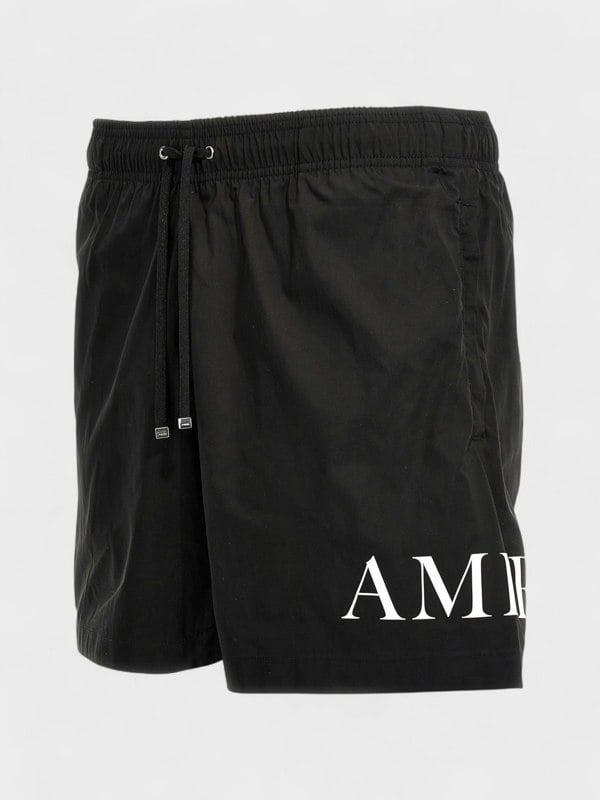 Amiri Double Logo Swim Trunk Black