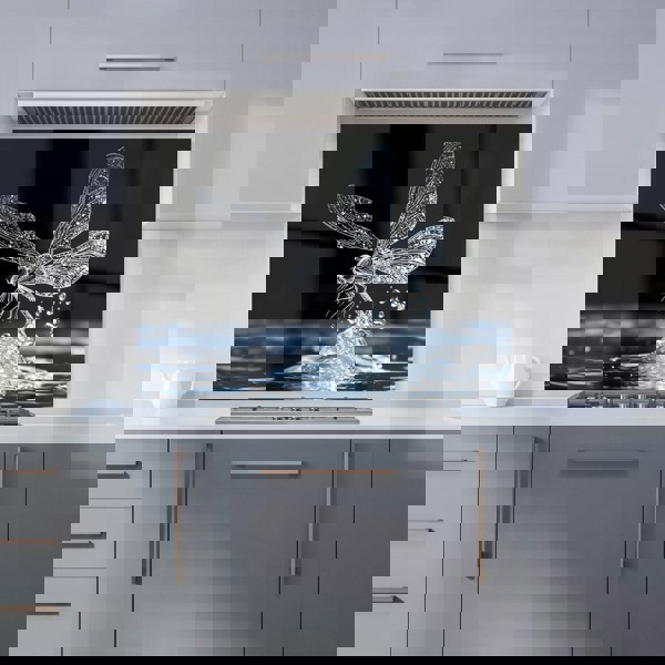 Warren Reed - Designer Glistening Dragonfly Lift-Off Kitchen Splashback