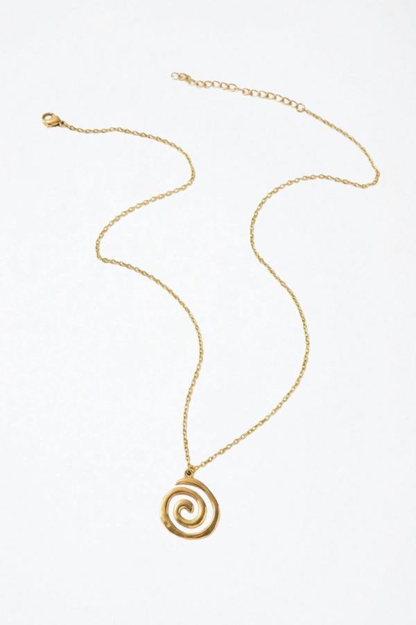 Serla Gold Plated Swirl Pendant Necklace