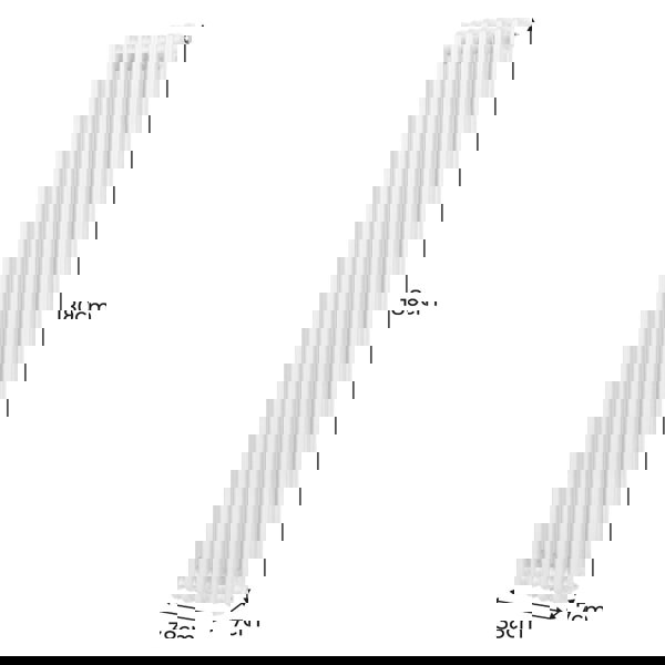 Monstershop Traditional 2 Column Radiator - 1800 x 382mm - White