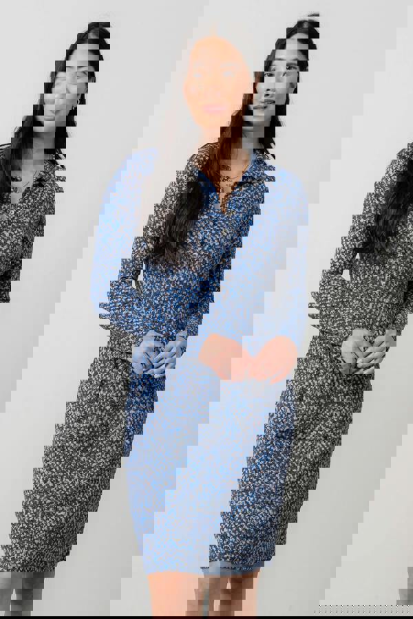 Lily & Me Elmore Organic Cotton Jersey Shirt Dress Cobalt