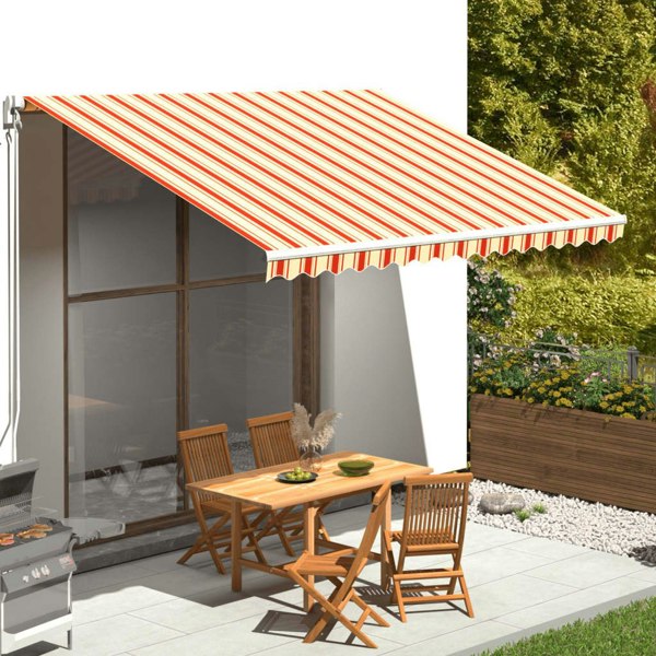 Berkfield Replacement Fabric for Awning Yellow and Orange 4x3 m