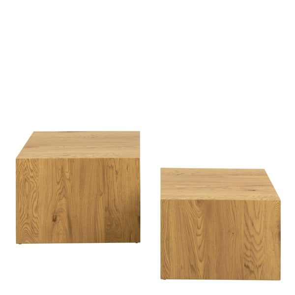 Furniture To Go Dice Square Coffee Table Set in Oak Effect