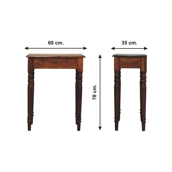 Artisan Furniture Solid Wood Chestnut Turned Leg Writing Desk