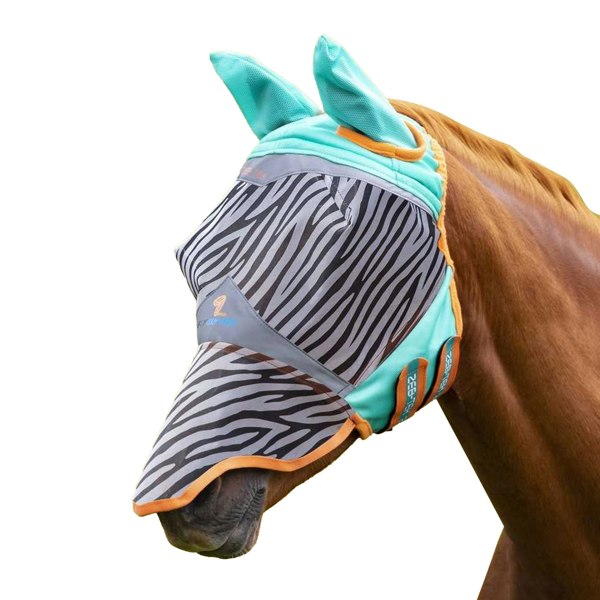 Shires Zeb-Tek Horse Fly Mask - Black/White