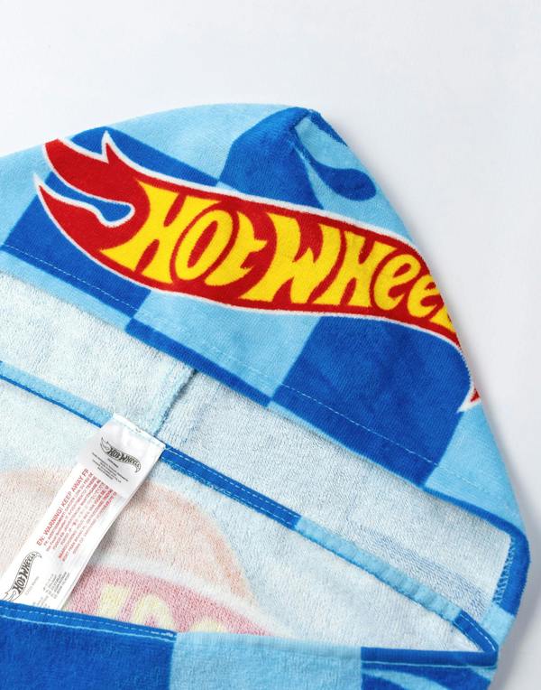 Vanilla Underground Hot Wheels Boys Blue Race Track Poncho Towel (One Size)