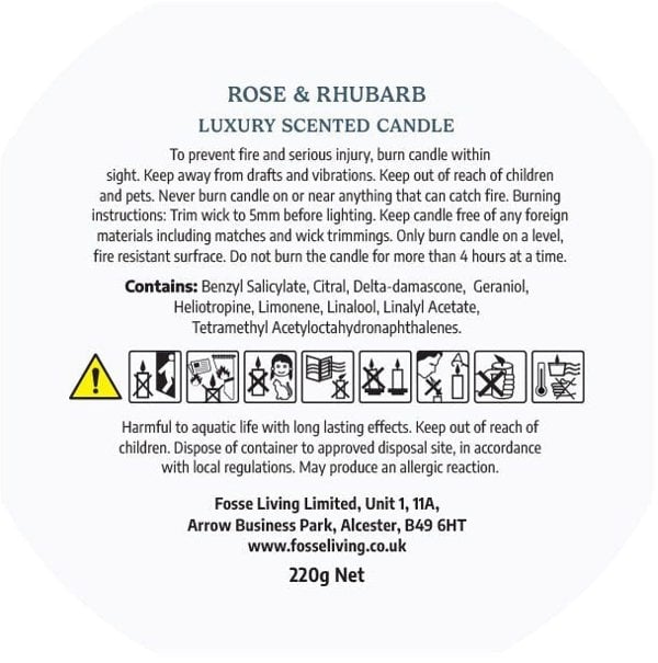 Rose & Rhubarb Scented Candle - Fosse Living | Luxury Home Fragrances