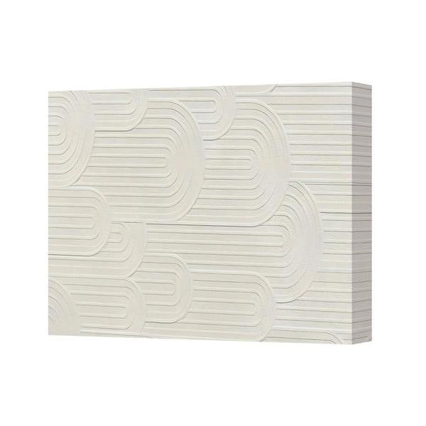 Benjamin Tate Design Abstract Textured White Canvas Wall Art With Raised Geometric Pattern