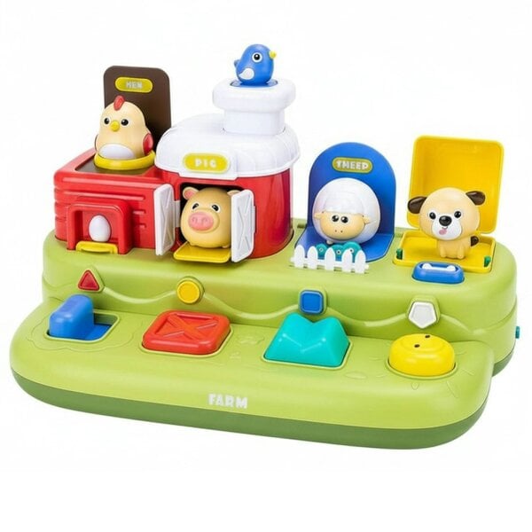 deAO Toys Farm Animal Pop-Up Activity Toy with Music & Sounds