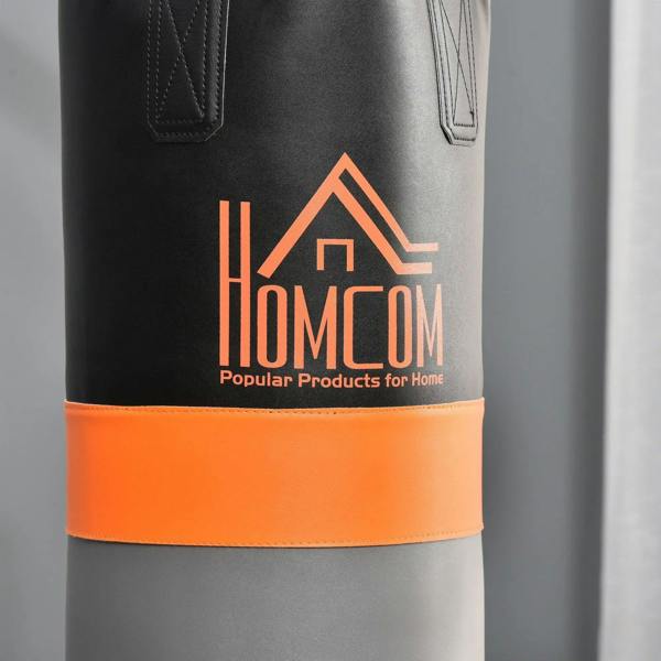 Grey and black speed bag with orange band and HOMCOM logo