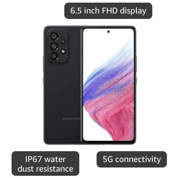 Samsung Galaxy A53 5G 128GB 8GB RAM Black Dual SIM Smartphone