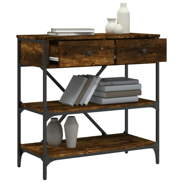 Berkfield Console Table Smoked Oak 75x34.5x75 cm Engineered Wood