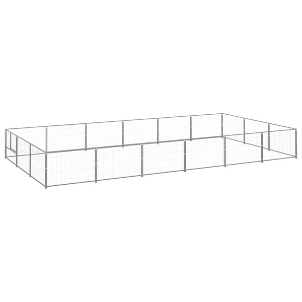 Berkfield Dog Kennel Silver 18 m2 Steel