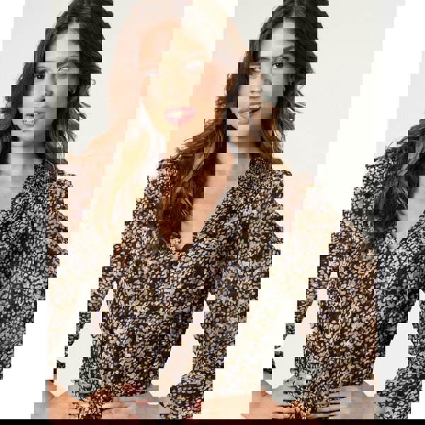 Blue Vanilla Button Up Belted Chiffon Mini Dress