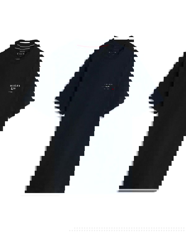 Tommy Hilfiger Brand Love Mens Small Hilfiger Logo T-Shirt - Desert Sky