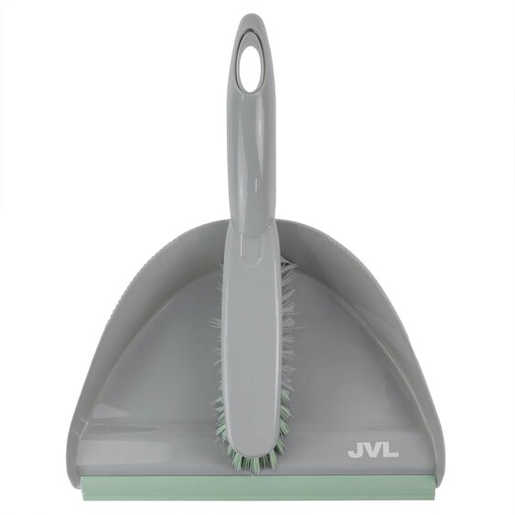 JVL Dust Pan And Brush Set - Grey