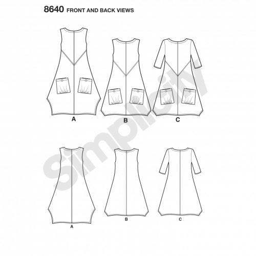 Simplicity Sewing Pattern 8640, Dresses, Tunics, Tops for Women, AA (10-12-14-16-18) - Intermediate