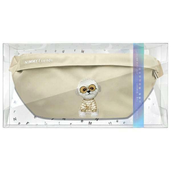 Nimmy Friends Glasses Cool Dog Shoulder Crossbody Bag Khaki - N-YJ-XB-02