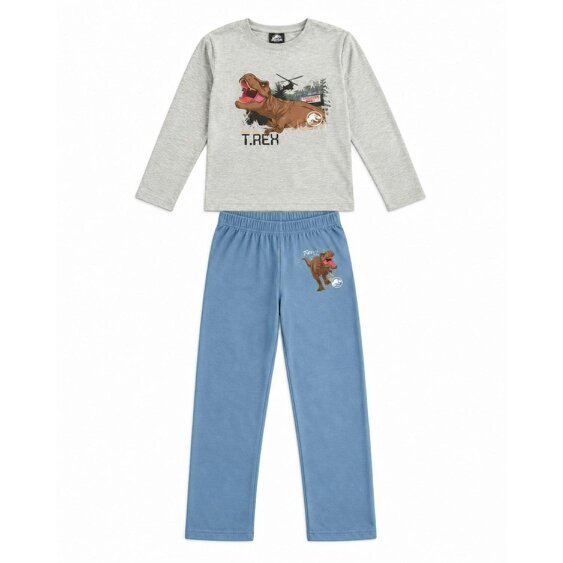 Onomato! Jurassic World Boys T-Rex 100% Cotton Pyjama Set 11-12 Years Grey - 11-12 years - Cotton - Blue