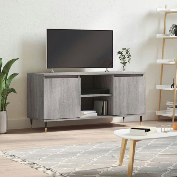 Berkfield TV Cabinet Grey Sonoma 104x35x50 cm Engineered Wood